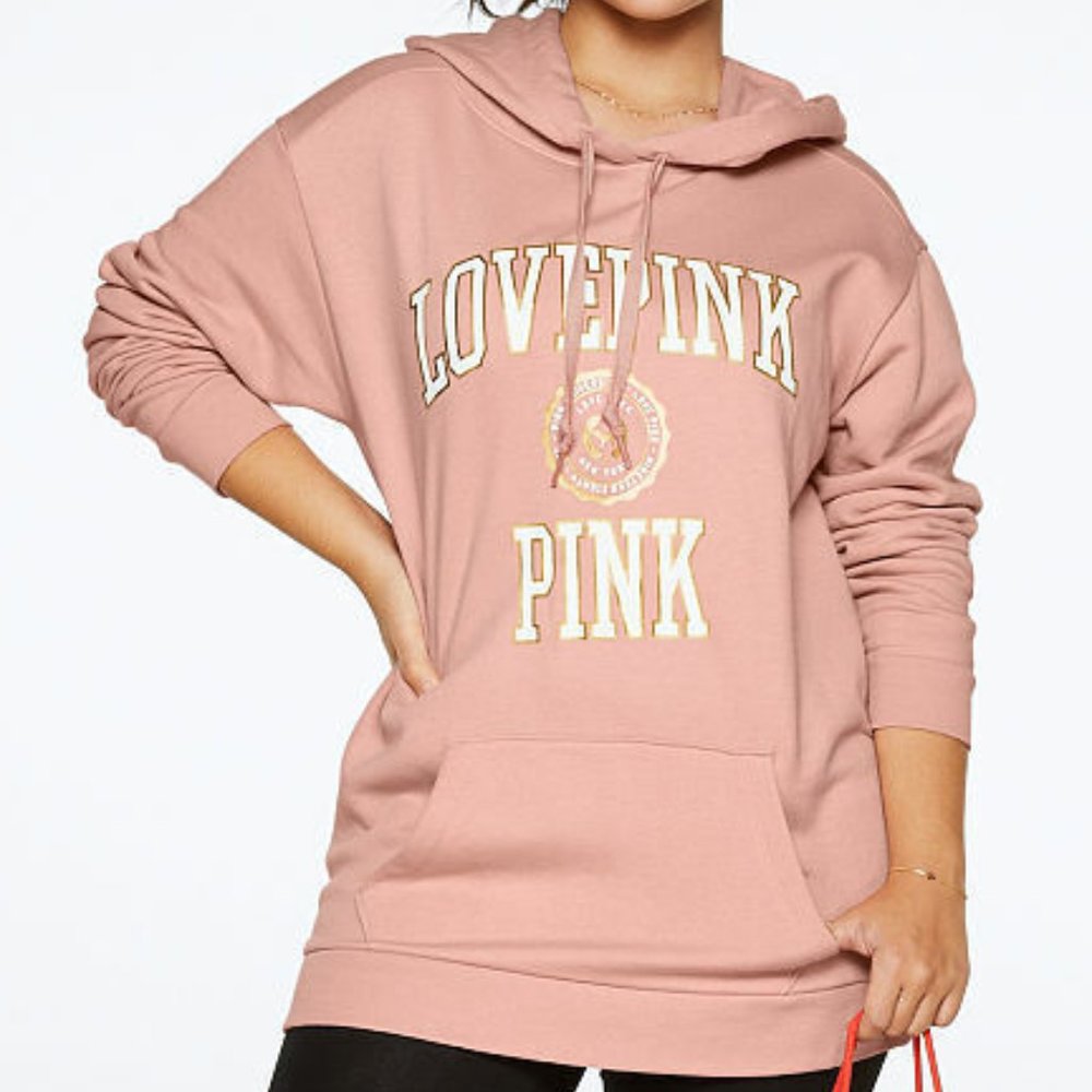 Victoria’s Secret PINK Misty Rose and Gold Hoodie | Size S